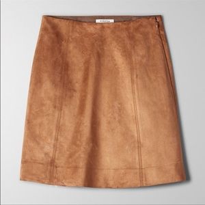 Aritzia Babaton modern mini skirt in tan camel